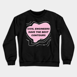 Civil Engineer Pink Contours White Lines Crewneck Sweatshirt